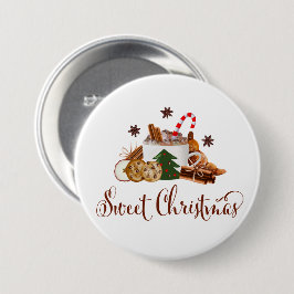 Sweet Christmas Frappuccino Cookie Cinnamon Kunst Button