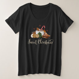 Sweet Christmas Frappuccino Cookie Cinnamon Kunst Große Größe T-Shirt