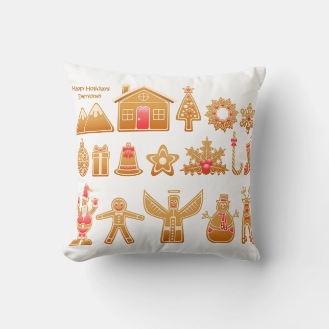 Sweet Christmas Gingerbread Design Kissen (Vorderseite)