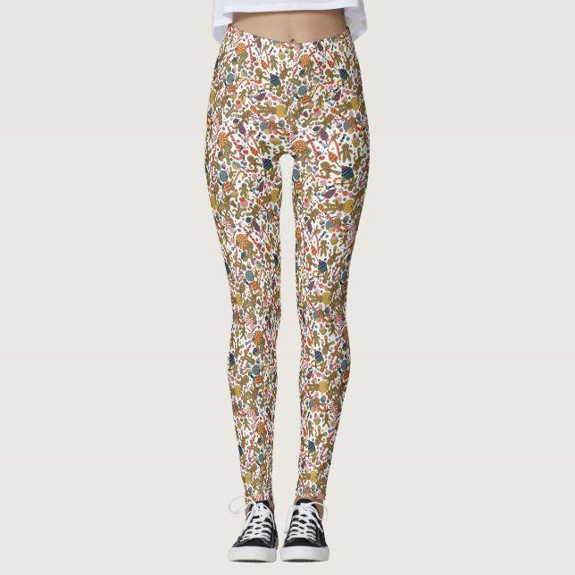 Sweet Christmas Gingerbread Man Candy Cane Delight Leggings (Vorderseite)