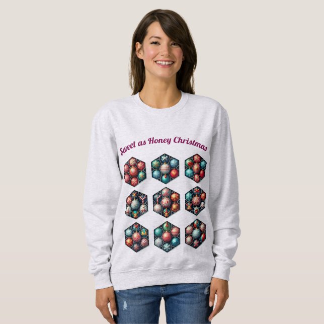Sweet Christmas |  Hexagon Ornament Sweatshirt (Devant entier)