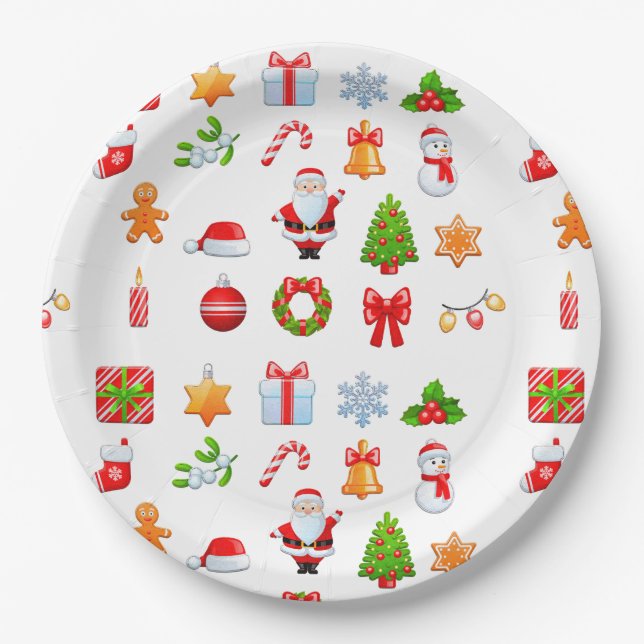 Sweet Christmas Icons Design Pappteller (Vorderseite)