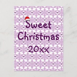 Sweet Christmas Snowflake Muster Feiertagspostkarte