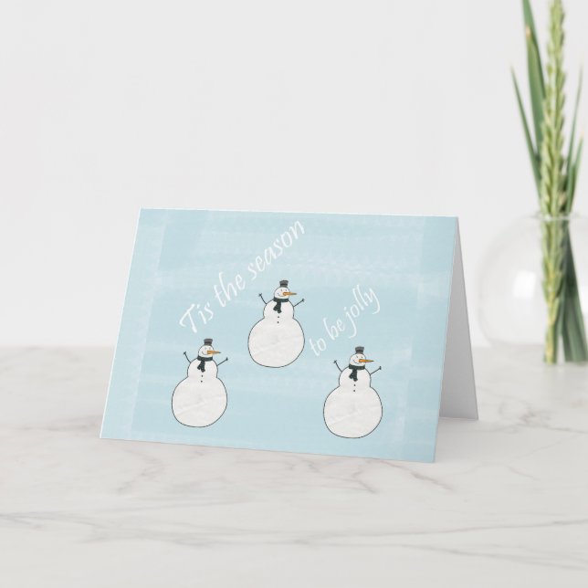 Sweet Christmas Snowman Feiertagskarte (Vorderseite)