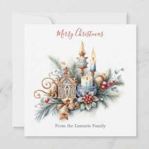 Sweet Christmas Watercolor Image Feiertagskarte
