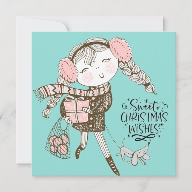 Sweet Christmas wünscht Flat Card (Vorderseite)