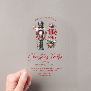 Sweet Christmas wünscht Nutcracker Party laden Acryleinladungen