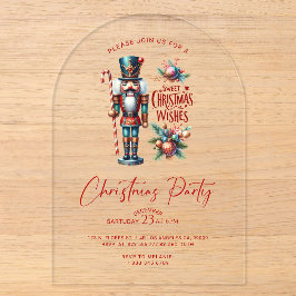 Sweet Christmas wünscht Nutcracker Party laden Acryleinladungen