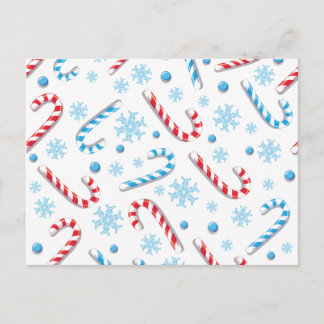 Sweet Christmassy Candy Bar Pattern Feiertagspostkarte