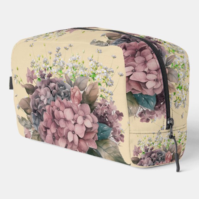 Sweet classic feminine dusty pink flowers waschbeutel (Rechte Ecke)