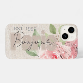 Sweet classy stylish Grunge botanical Bonjour iPhone 14 Hülle