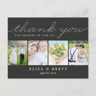 Sweet Collage Carte de remerciements Mariage - Cha