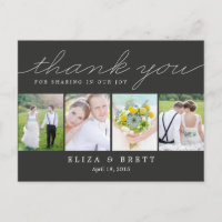 Sweet Collage Wedding Dankeschön Card - Kohle