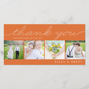 Sweet Collage Wedding Dankeschön Karten - Orange