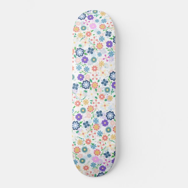 Sweet Colorful Ditsy Floral Pattern Skateboard (Vorderseite)