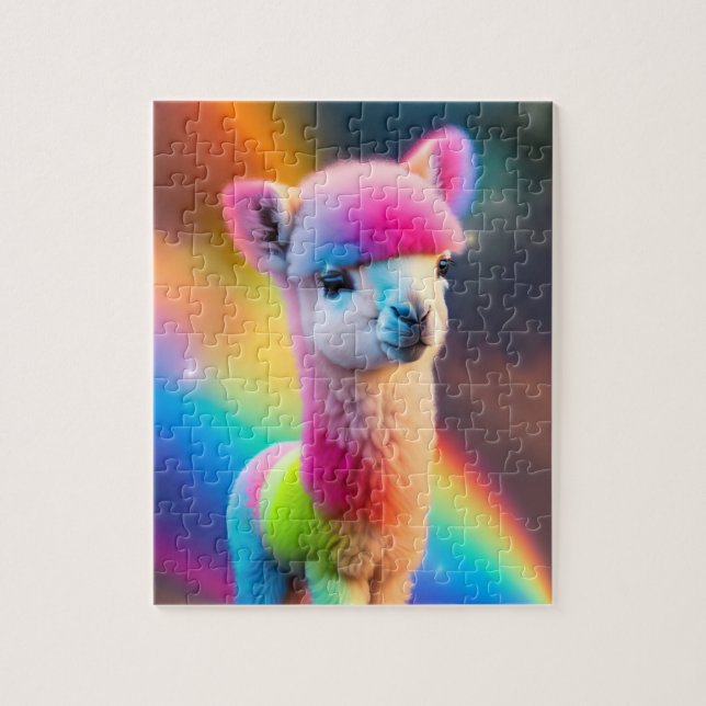 Sweet Colorful Fluffy Little Niedlich Alpaca (Vertikal)