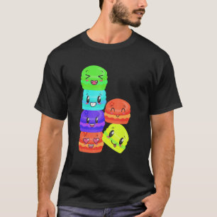 Sweet Colorful Macaroons Happy Foods gestapelt Up  T-Shirt