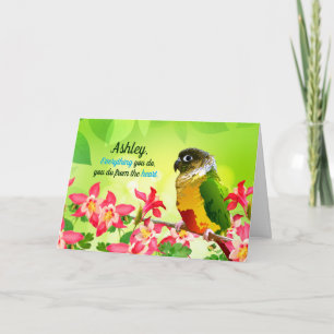 Sweet Columbine Conure Pet Bird Dankbarkeit Segen Karte