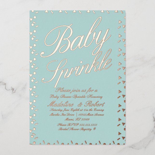 Sweet Confetti Baby Duschsprinklen gepresst Folieneinladung (Vorderseite)