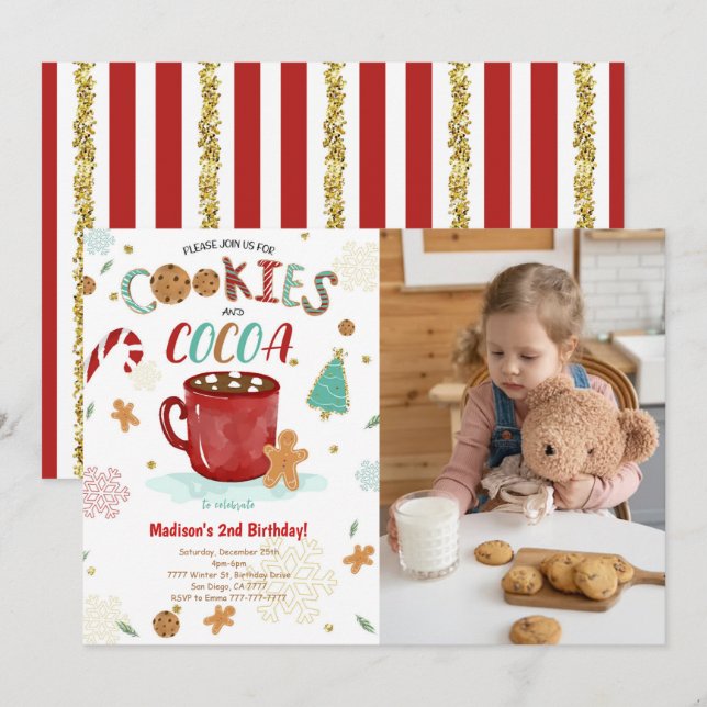 Sweet Cookie Anniversaire Photo Invitation (Devant / Derrière)