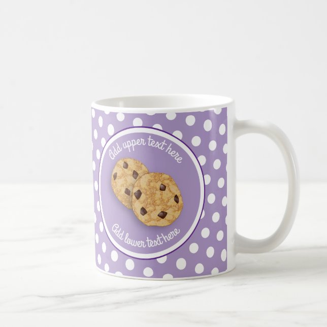 Sweet Cookie Pair auf Lavender Lila Gepunktet Kaffeetasse (Rechts)