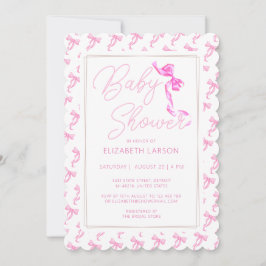 Sweet Coquette Pink Bow Krawatte Elegant Babydusch Einladung