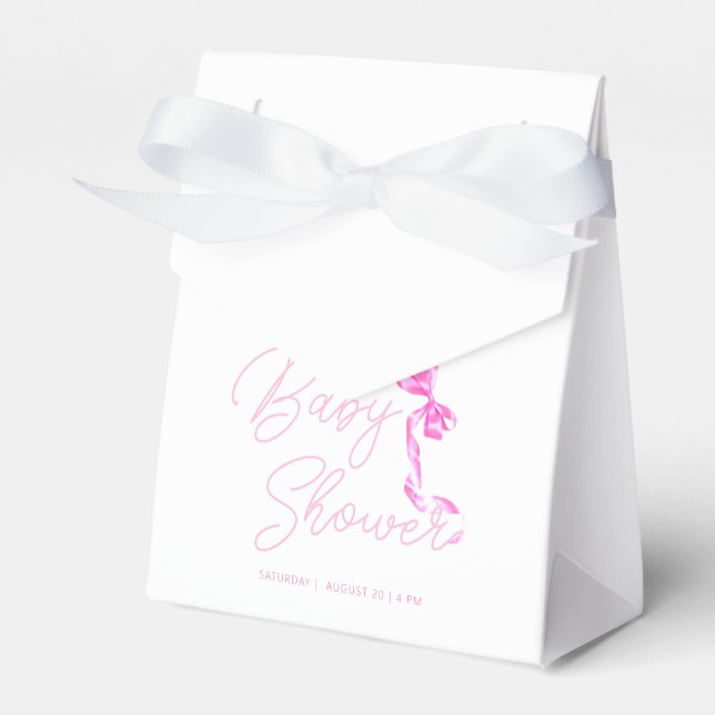 Sweet Coquette Pink Bow Krawatte Elegant Babydusch Geschenkschachtel (Vorderseite)