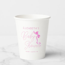 Sweet Coquette Pink Bow Krawatte Elegant Babydusch Pappbecher