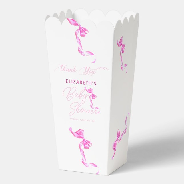 Sweet Coquette Pink Bow Krawatte Elegante Babydusc Geschenkschachtel (Vorderseite)