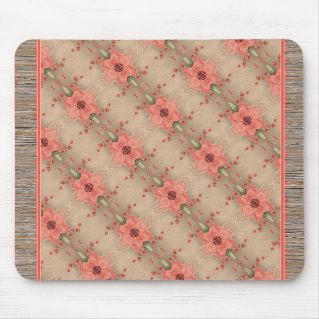 Sweet Coral Flower Gemustert Mouse Rug Mousepad (Vorne)