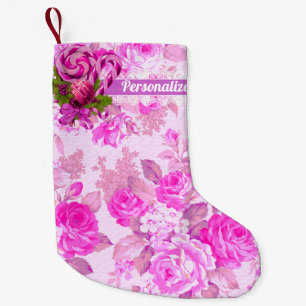 Sweet Cosy Hütte Pink und Lila Weihnachten Kleiner Weihnachtsstrumpf