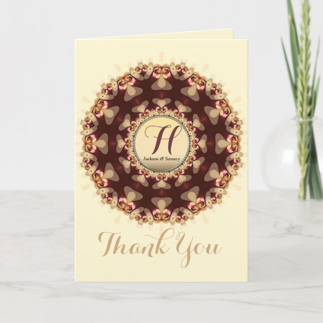 Sweet Country Chocolate Lace Circle Danke Karte (Vorderseite)