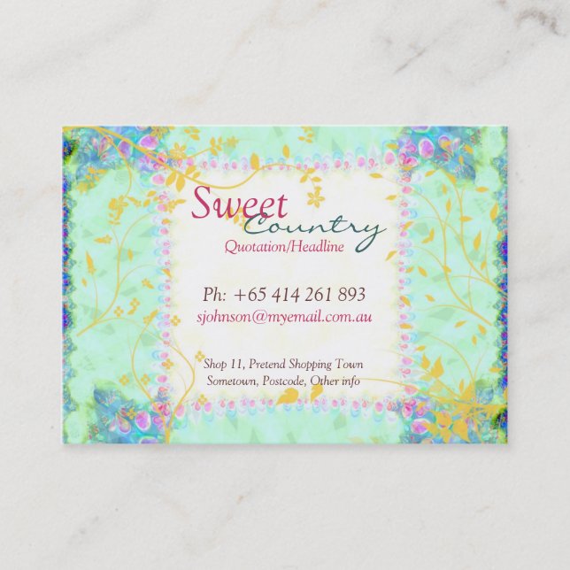 Sweet Country Patchwork Big Business Card Visitenkarte (Vorderseite)