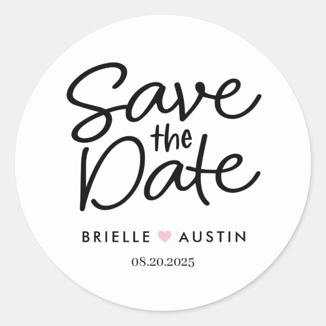 Sweet Couple EDITABLE COLOR Save the Date Stickers (Vorderseite)