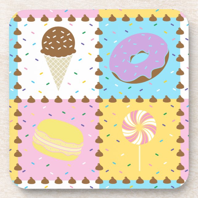 Sweet Cravings Square Untersetzer (Vorderseite)