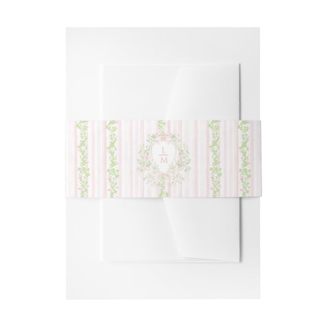 Sweet Crest w/ Blush Pink Bow Einladungsbanderole (Vorderseite Beispiel)