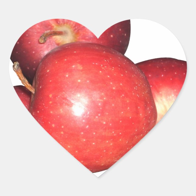 Sweet & Crisp Red Apples - Bio Fruchtwerbung Herz-Aufkleber (Vorderseite)