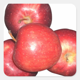 Sweet & Crisp Red Apples - Bio Fruchtwerbung Quadratischer Aufkleber