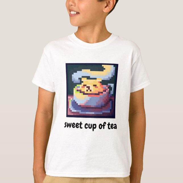 sweet cup of tea, pixelart, Pixel Art, shirt (Vorderseite)