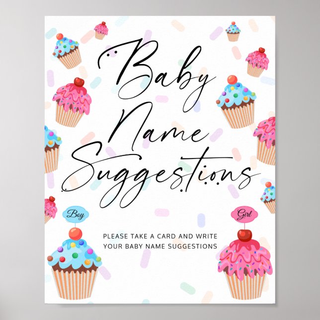 Sweet Cupcake Baby Name Vorschläge Poster (Vorne)