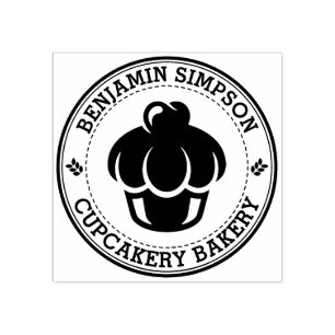 Sweet Cupcake Bakery Logo Rubber Briefmarke Gummistempel