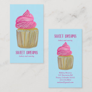 Sweet Cupcake Catering Bäckerei Pink Blue CUSTOM Visitenkarte