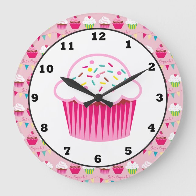 Sweet Cupcake Fun Horloge murale (Recto)