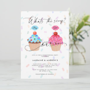 Sweet Cupcake Genre Reveal Party Invitation