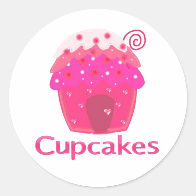 Sweet Cupcake House Runder Aufkleber (Vorderseite)
