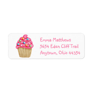 Sweet Cupcake Rücksendeadressen-Aufkleber