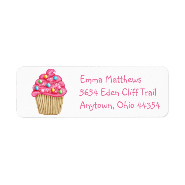 Sweet Cupcake Rücksendeadressen-Aufkleber (Vorne)