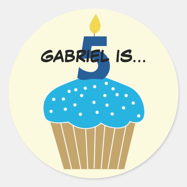Sweet Cupcake Sticker cinquième anniversaire (Devant)