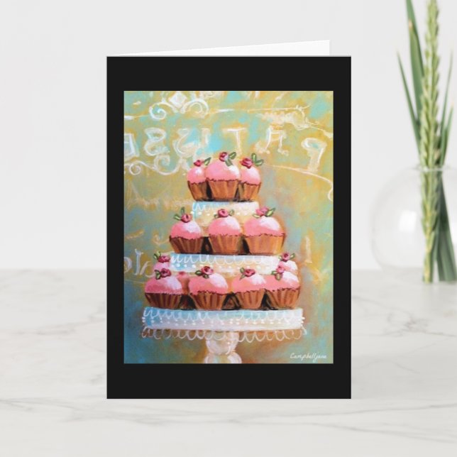 Sweet Cupcakes French Paris Bakery Carte de voeux (Devant)