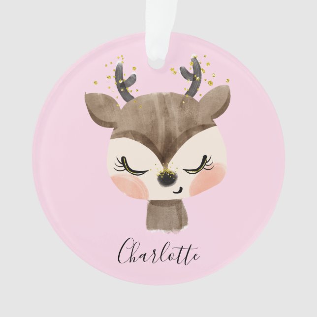 Sweet Cute & Girly Pastel Blush Rose Bébé Reindeer (devant)